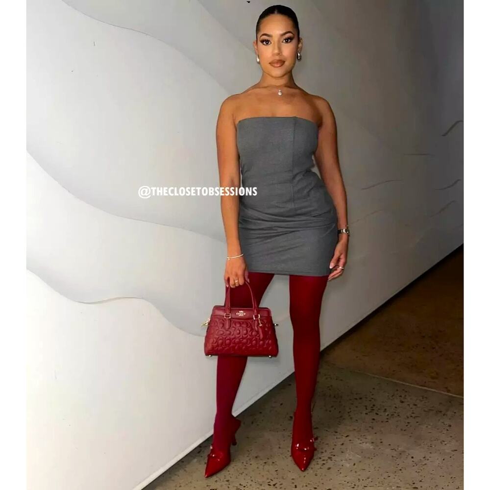 Zara Grey Bodycon Mini Dress Draped Fitted Chic Office Minimalist NWT M - Picture 12 of 16